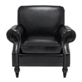 thumbnail image 2 of BARNUT Accent Chair,Armchair with Comfy Upholstered,Living Room Chair with Arms and Wood Legs,Set of 1,PU Leather in Black, 2 of 5