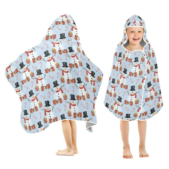 joogoo Christmas Snowman Kids Hooded Beach Towel Baby Bath Towel 23.5"x50"