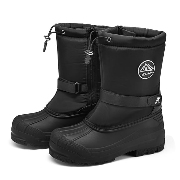 Bocca Boys Waterproof Snow Boots A1-Black Slip Resistant Winter Boots B7M