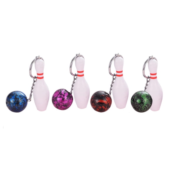 4 Pcs Porte-Clés de Jeu de Quilles Porte-Clés de Sport Sac à Dos Sac Bourse Sac à Main Pendentif Suspendu Déco