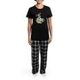 thumbnail image 4 of CafePress - Biewer Yorkie Cup Pajamas - Women's Short Sleeve Print T-Shirt and Pants Dark Cotton Pajama Set, 4 of 7