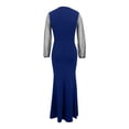 thumbnail image 6 of safuny Women's Bodycon Maxi Split Evening Dress Floral Sequin Shiny Lace Scoop Neck Sleeveless Autumn Dresses Winter Elegant Mesh See-Through Cocktail Party Trendy Holiday Blue M, 6 of 9
