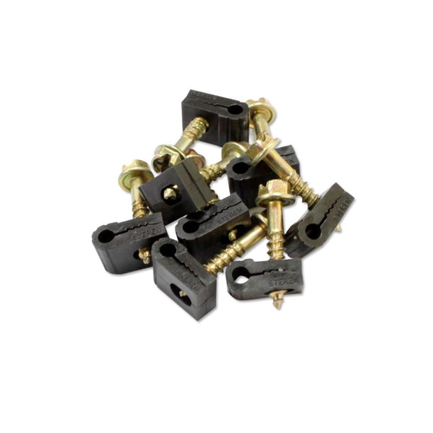 STEREN Clips para cables coaxiales - Mini tornillo - para fibra óptica - Clips para cables - Clips laterales para colgar - Abrazaderas para cables - Clip para cables - Clips organizadores de cables -