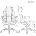 thumbnail image 3 of BestOffice Gaming Chair Office High-Back PU Leather Reclining Computer Executive, Lumbar Support Adjustable Arms Rolling for Women, Men, Grey, 3 of 6