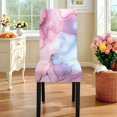 thumbnail image 3 of TSOVTHRID Pink Blue Marble Print 7 Pcs Tablecloth Chair Cover Set Chair Covers Decoration Rectangle Table Cloth for Dining Room Banquet Party Festival Decor, 3 of 6