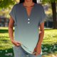 thumbnail image 1 of Xuyuer Vintage Style Raglan Sleeve Button Top - Women's Fashion Casual Printed V-Neck Loose Sleeve Blouse for Weekend Outings, Retro Inspired Spring Summer Fashion & Boho Chic Wardrobe Staple, 1 of 6