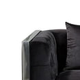 thumbnail image 2 of Vade 39 Inch Accent Chair- Stainless Steel Frame- Tufted Black Flannelette, 2 of 5
