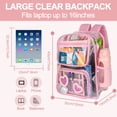 thumbnail image 3 of DAKIMOE Clear Backpack Heavy Duty Stadium Approved School Cute Transparent Backpacks Clear Bag Travel, 3 of 7