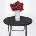 thumbnail image 5 of BalsaCircle Black Fitted Spandex Cocktail Table Top Stretch Cover Catering Table Linens, 5 of 6