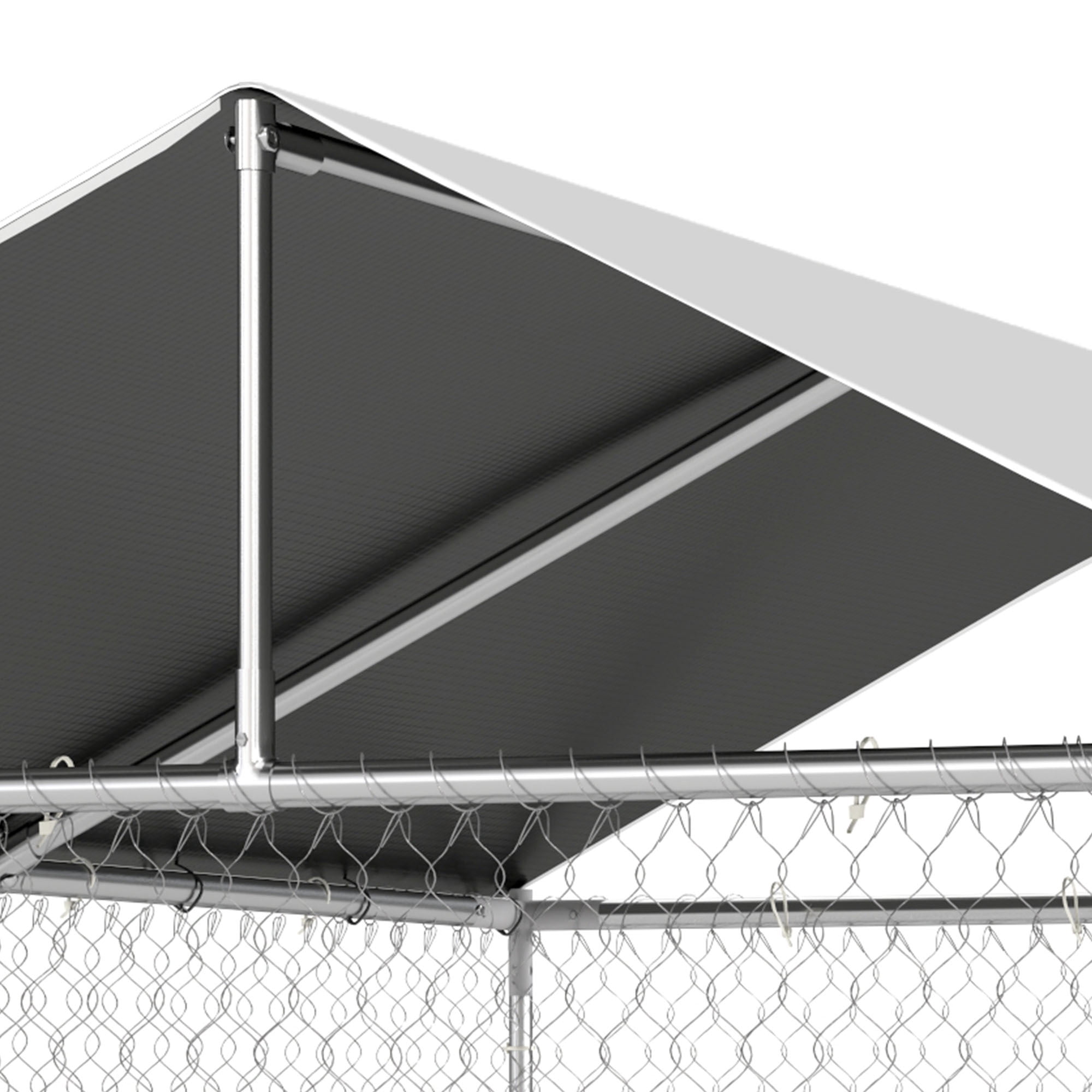 Uforic 7.5'x7.5' Outdoor Dog Kennel with Metal Dog Gate, Outdoor Dog Enclosure with Roof, Heavy Duty Dog Kennel for Backyard Farm
