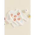 thumbnail image 6 of Aojekbee Baby Halloween Sweaters Long Sleeve Round Neck Pumpkin Embroidery Knit Tops Toddler Sweatshirts, 6 of 10