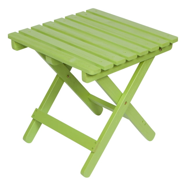 Shine Company Solid Wood Square Folding Table, Lime Green