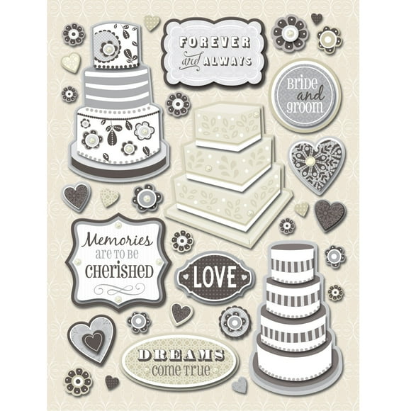 K&Company Élégance Icônes de Mariage Grands Autocollants Adhésifs