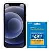 Walmart Family Mobile Apple iPhone 12 Mini, 64GB, Black - Prepaid Smart phone Includes Free 49.88 Unlimited Card 30 Days