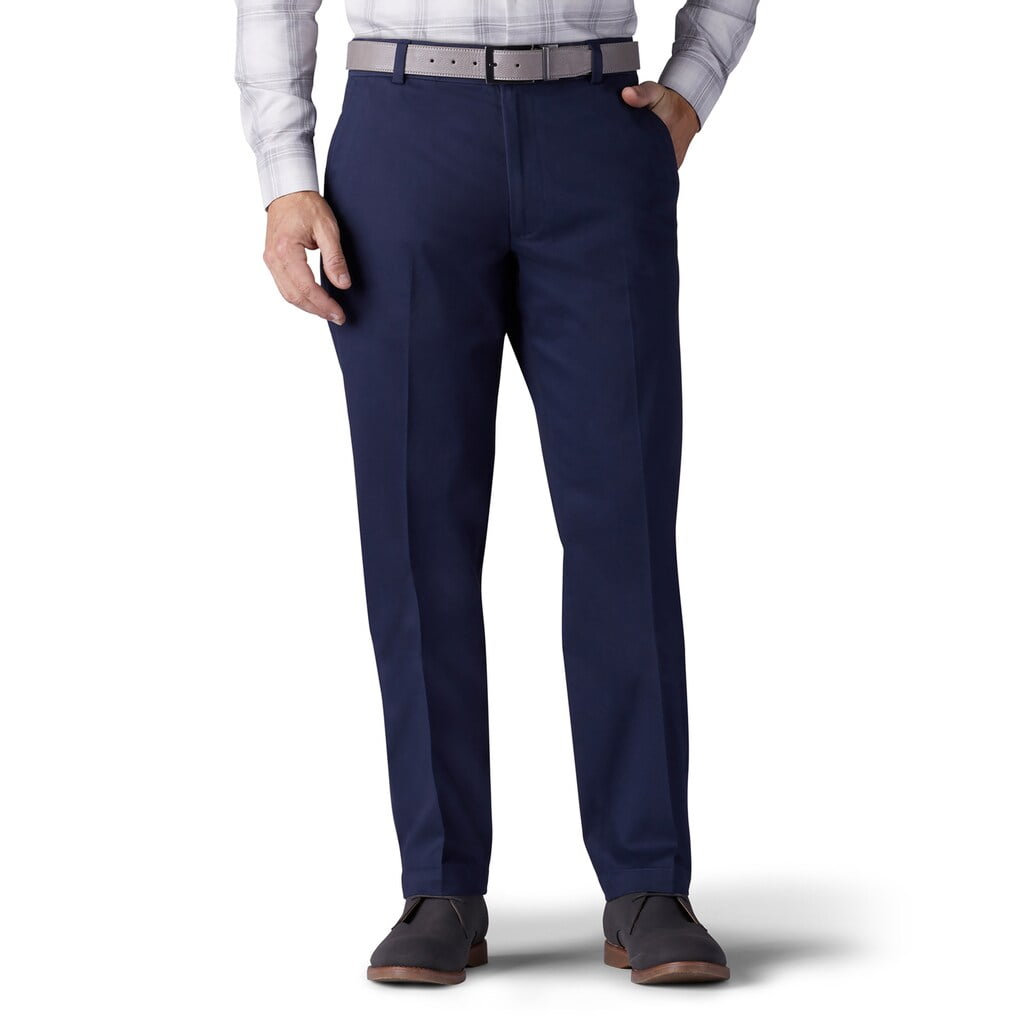Relaxed-Fit Tri-Flex No-Iron Pants Navy 