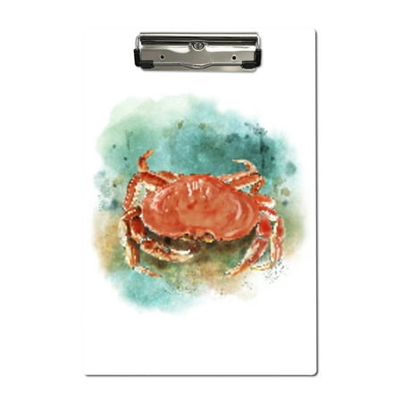Dungeness Crab Legs - Dungeness Crab - Watercolor - Green Background - Lantern Press Artwork (Acrylic Clipboard)