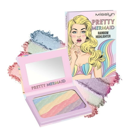Misslyn MERMAID RAINBOW Highlighter Powder Makeup Dynamic Color Shift Shimmery Radiant Highlighting Finish