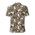 thumbnail image 4 of Rocae Rabbits on Floral for Men's Short Sleeve Polo Shirt, Quick Drying Performance Moisture Wicking Sports Men's Golf Shirt 4X-Large, 4 of 9