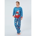 thumbnail image 6 of Christmas Family Pajamas Matching Set Letters Print Long Sleeve T-shirt with Penguin Snow Print Pants Sleepwear Loungewear, 6 of 10