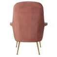 thumbnail image 3 of Safavieh Couture Home Aimee Retro Glam Dusty Rose Pink Velvet Arm Chair, 3 of 5