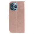 thumbnail image 3 of TECH CIRCLE Embossed Butterfly Case for 2022 iPhone 14 Pro Max (6.7") - Protective Foldable Stand Flip Case (Rosegold), 3 of 7