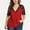 Red, variant on Patlollav Tops for Women 2022,Flash Picks Plus Size Women's Casual Half Sleeve Solid Lace V-Neck Splicing T-Shirt Net Yarn Tops