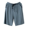 thumbnail image 1 of Pantalones de pijama de color liso para hombre con cinco piezas de largo, ropa de casa fina para hombre, pantalones cortos de pijama, pijamas para hombre, 1 of 5