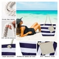 thumbnail image 2 of Large Canvas Beach Tote Bag with Zipper Women Swim, Travel, Shopping, Gym and Beach Holiday Cruise Essentials, 2 of 8