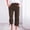 01 Brown, variant on Hicidod Women Linen Capri Pants Casual Summer Drawstring Elastic High Waist Cropped Trousers Wide Leg Solid Straight Capris Pant