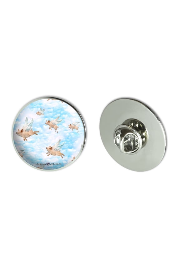 Pigs Could Fly Flying Clouds Sky Pattern Metal 1.1" Tie Tack Hat Lapel Pin Pinback