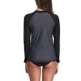 thumbnail image 7 of Women's Long Sleeve Rushguard Contrast Color UPF 50+ Tankini Swim Shirt, 7 of 7
