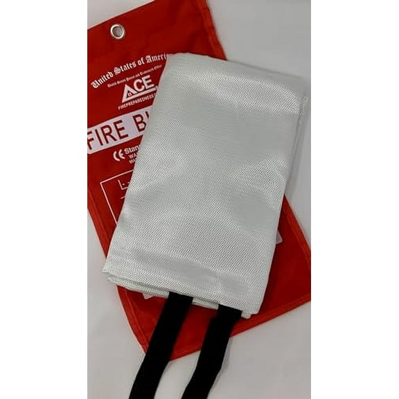 Fire Emergency Fire Blanket - 3-Pack - Fire Suppression Blanket for Kitchen, 40” x 40” Fire Blanket for Home, Fiberglass Fire Blanket