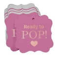 thumbnail image 3 of Inkdotpot Hang Tags Ready To Pop Baby Shower Favor Bracket Shape Gift Tags Real Rose Gold Foil Bonbonniere Tag Pack Of 50, 3 of 7