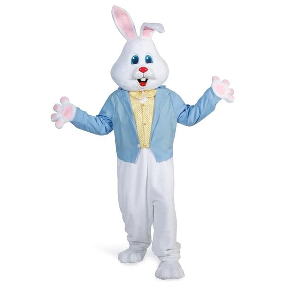 Halloween Express Adult Easter Bunny with Blue Jacket & Yellow Vest Costume - One Size Fits Most