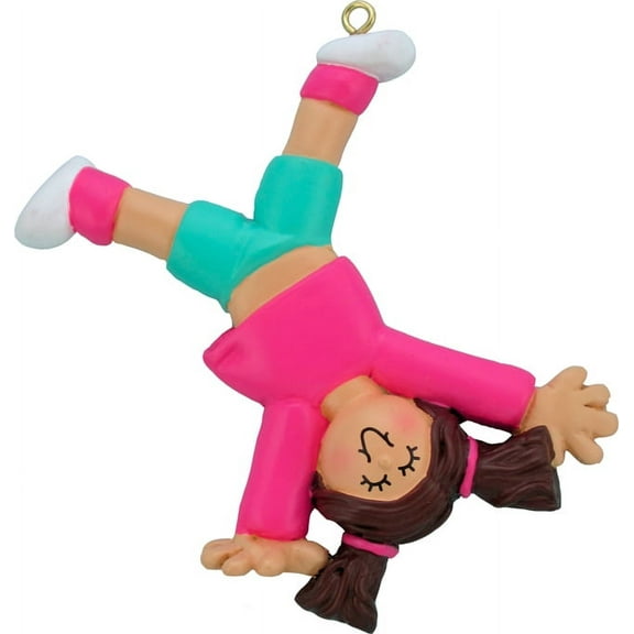Tumbling Female Brown Personalized Christmas Ornament DO-IT-YOURSELF