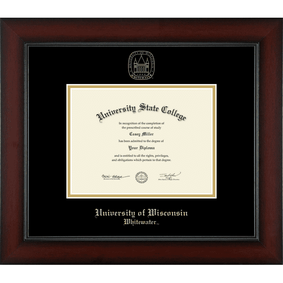 University of Wisconsin Whitewater Diploma Frame, Document Size 8" x 6"
