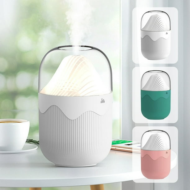 Mini humidificador USB - 300 ml Quiet Cool Mist para dormitorio, oficina, escritorio y plantas - portátil con luz nocturna - Blanco, verde, rosa