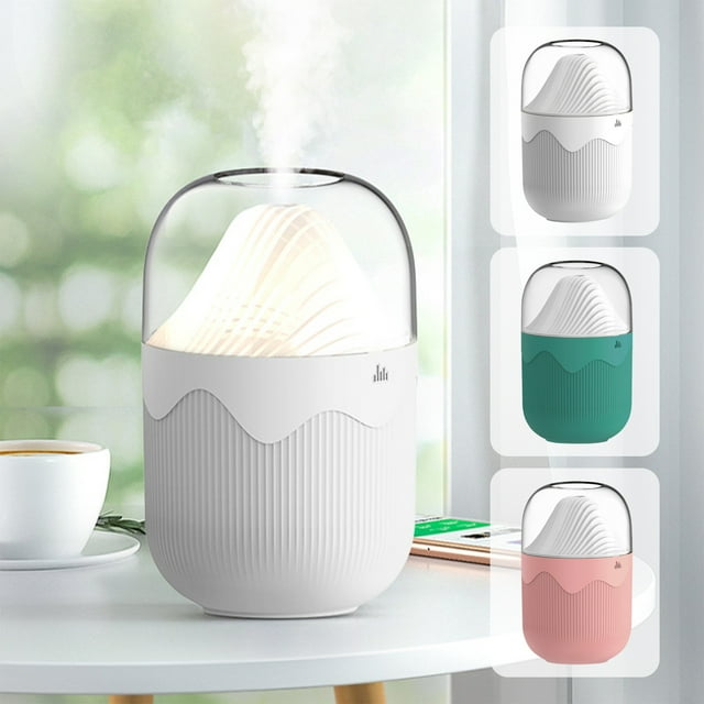 Mini humidificador USB - 300 ml Quiet Cool Mist para dormitorio, oficina, escritorio y plantas - portátil con luz nocturna - Blanco, verde, rosa