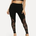 thumbnail image 4 of Femmes Crayon Leggings Dentelle Florale Pure Taille Haute Pantalon, 4 of 4