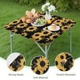 thumbnail image 4 of Black Moon Sunflower Pattern Square Fitted Tablecloth with Elastic Edge,Square Table Cover,Washable Elastic Table Cover for Home Kitchen Party Decor 34"x34", 4 of 6