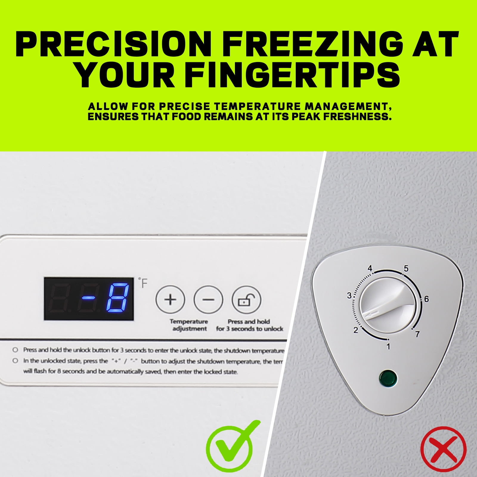 Deep Chest Freezer Mini Freezers Top Open Door Wide Temp Range Two Removable Baskets New White