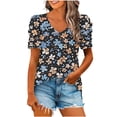 thumbnail image 2 of Puntoco Liquidación de blusas cortas para mujer, blusa holgada informal de manga corta a la moda para mujer, 2 of 5