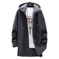 thumbnail image 5 of Abrigo largo de punto para hombre, cárdigan con capucha de chenilla acolchada de terciopelo para hombre, suéter grueso de diseño de longitud más larga, 5 of 5