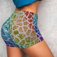 thumbnail image 2 of Sikiie Rainbow Glitter Print Workout Shorts Women Scrunch Butt Gym Shorts Seamless High Waist Tummy Control Yoga Biker Athletic Shorts, 2 of 5