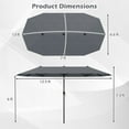 thumbnail image 3 of Gymax 13 FT Double-sided Patio Umbrella Outdoor Large Twin Size Umbrella Grey, 3 of 10