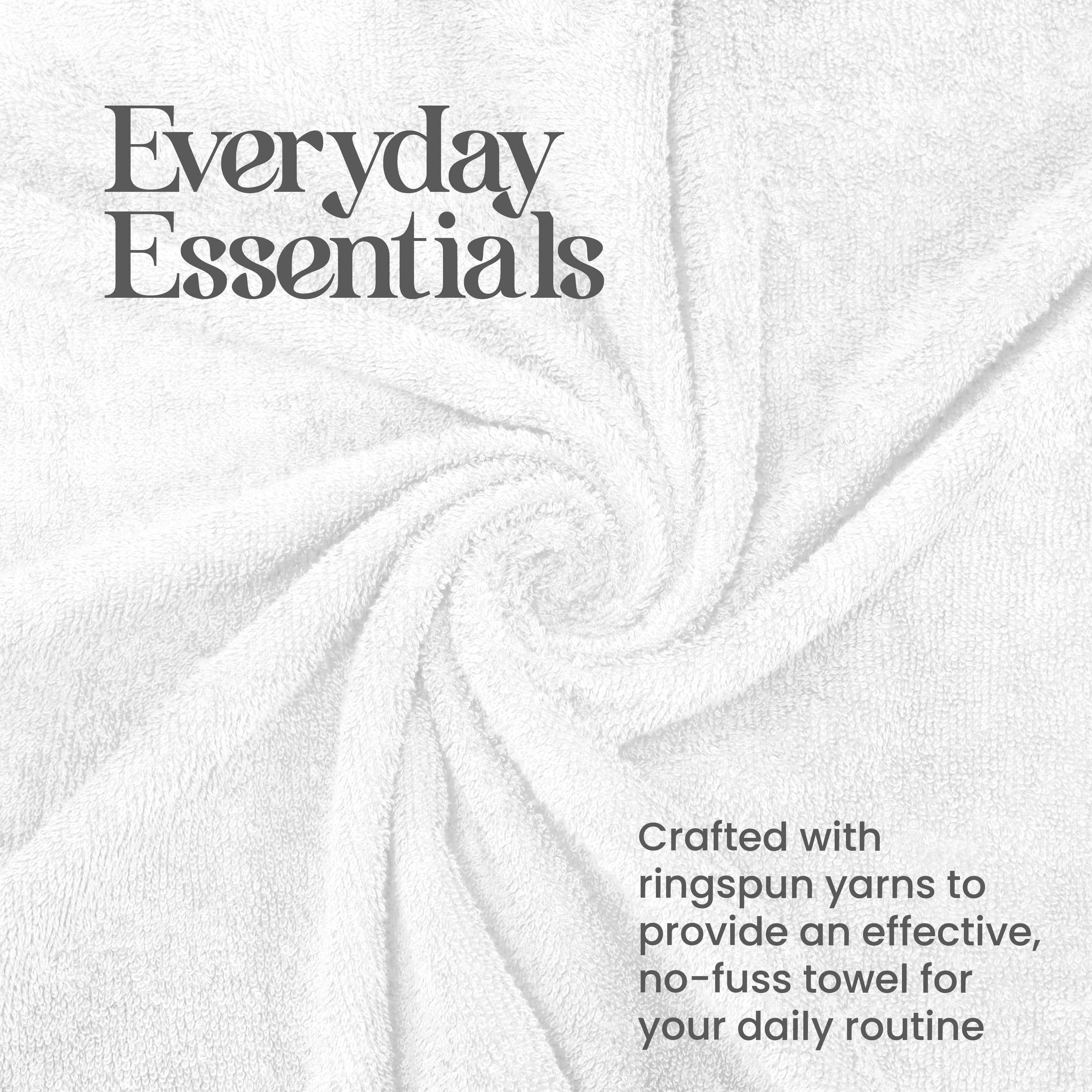 Utica 6-Piece Towel Set | 100% Cotton Soft & Absorbent Everyday Towels | White