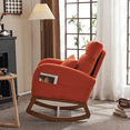 thumbnail image 2 of UBesGoo Rocking Accent Chair Armchair Reading Chair, Comfy Single Sofa Rocker with Sturdy Wooden Frame for Living Room Bedroom Orange, 2 of 8