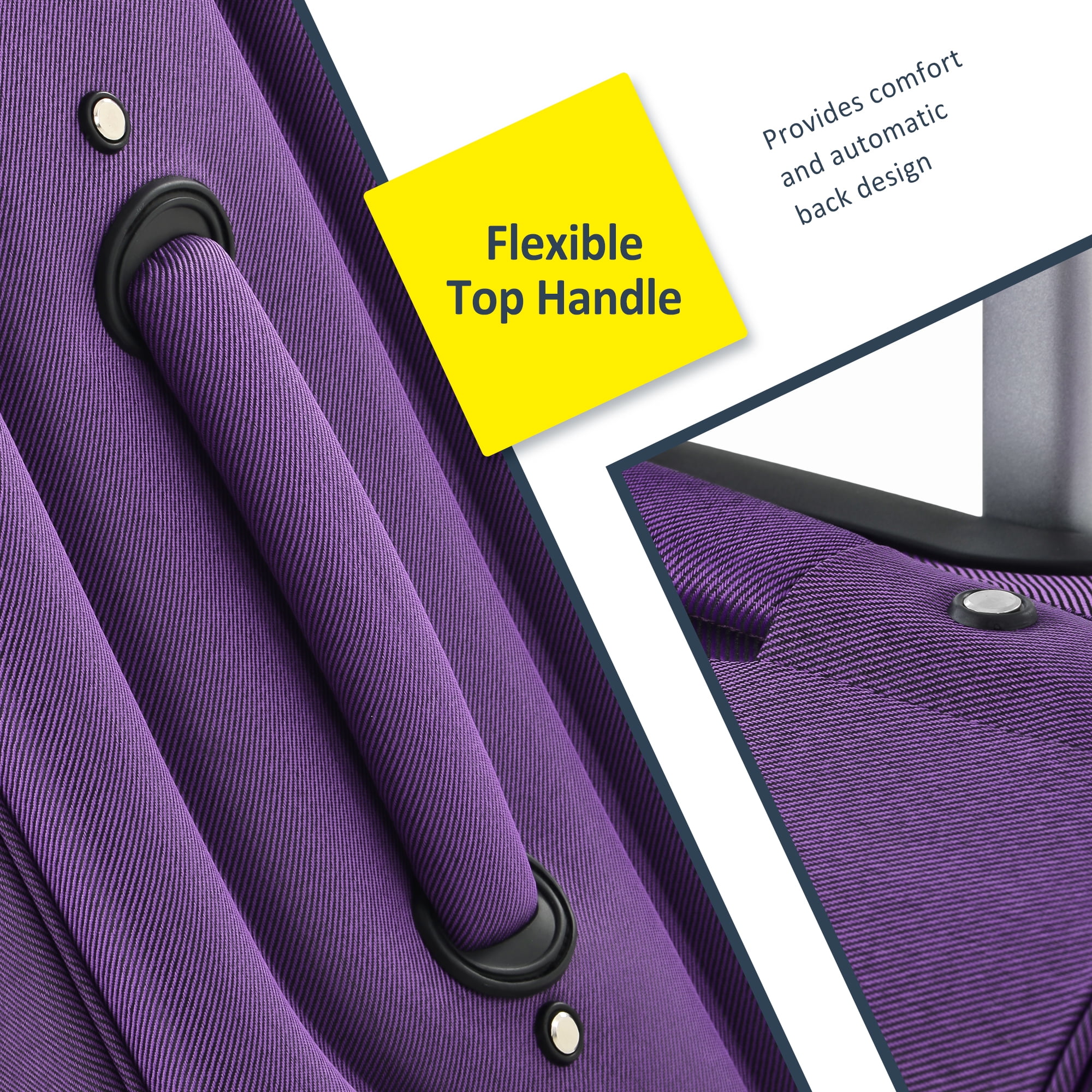 MAYEERTY 3-Piece Expandable Softside Luggage Set (22"+26"+30") - Oxford Fabric with TSA Lock & Spinner Wheels, Purple