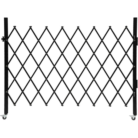 Single Folding Security Gate, Folding Door Gate, 180°Rolling Barricade Gate, Flexible Expanding Security Gate, Iron&Aluminum Alloy Accordion Security Gate, Scissor Gate Door w/Keys (3.6X4.9ft)