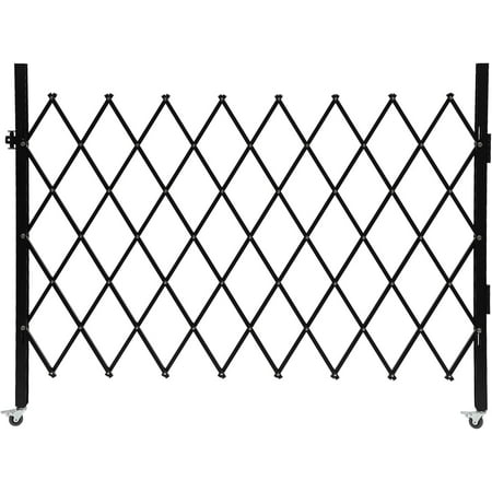 Single Folding Security Gate, 48" H x 66" W Folding Door Gate with Casters, Flexible Expanding Security Gate, 360° Rolling Barricade Gate, Scissor Gate or Door with Padlock